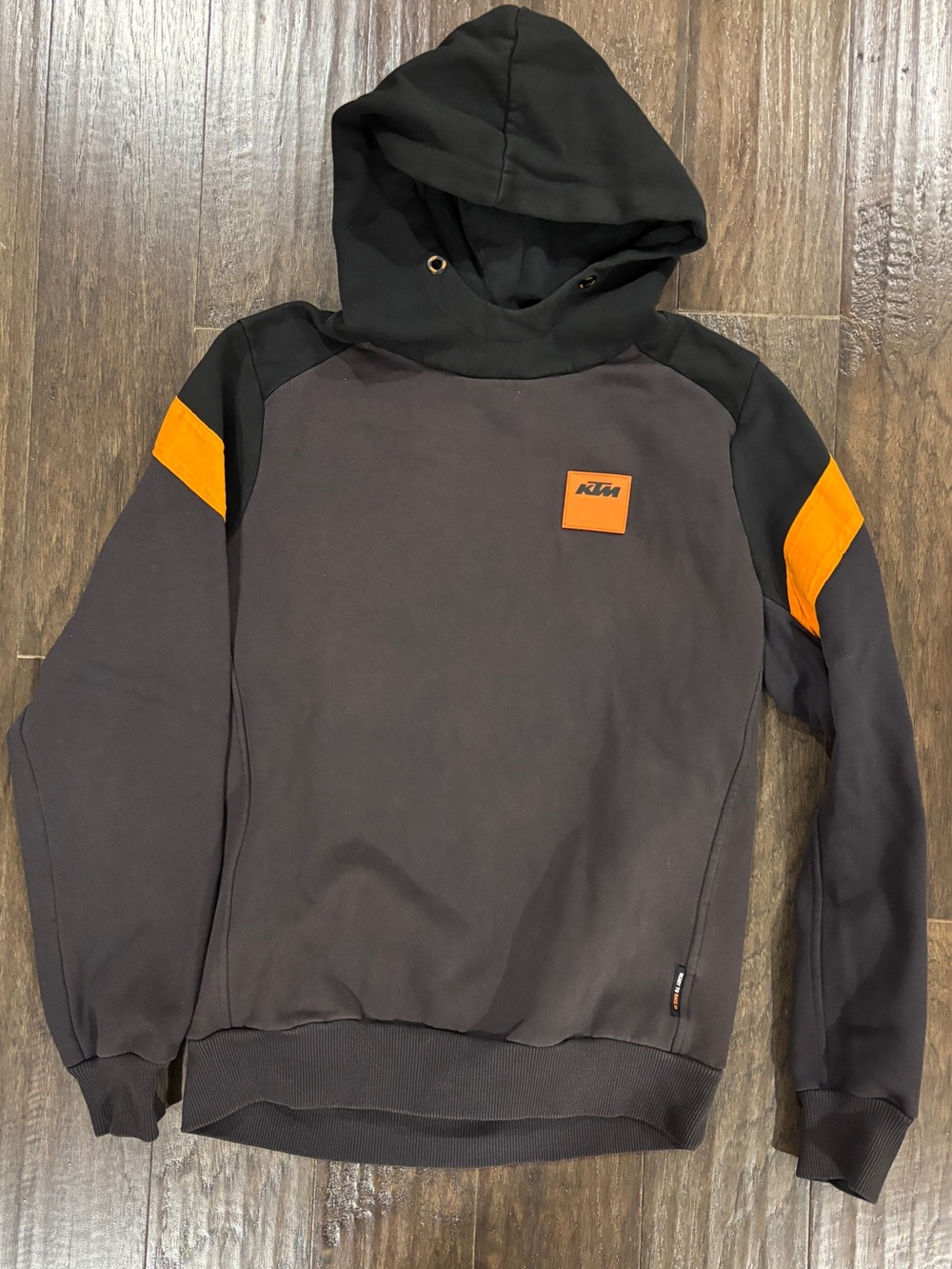 KTM Men’s Charcoal Hoodie Sweatshirt with Orange Accents Medium